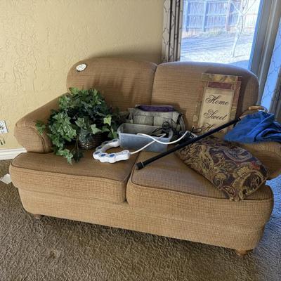 Lot 14: Entertainment Center & Love seat