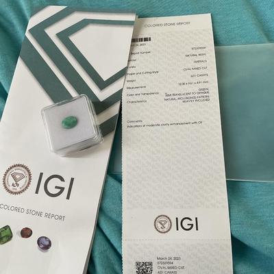 IGI Certified 4.01 Carat Natural Emerald