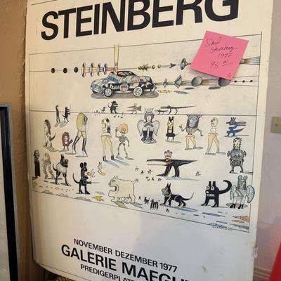 Lot 21: Art, Long Amazing Mirror, Atari Books, Steinberg Poster & More