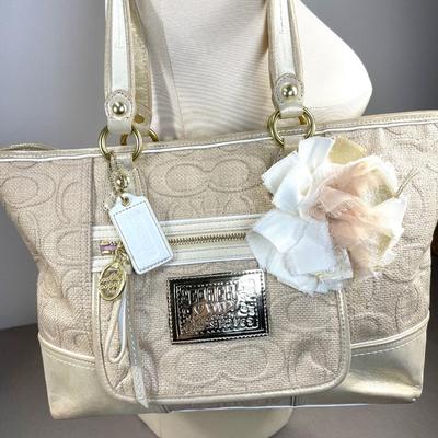 Coach Poppy Raffia Tote