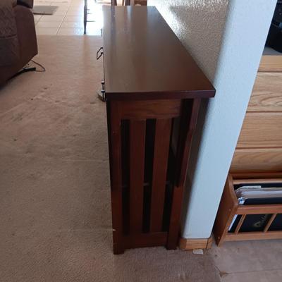 MISSION STYLE SHELVING UNIT WITH 3 DRAWERS