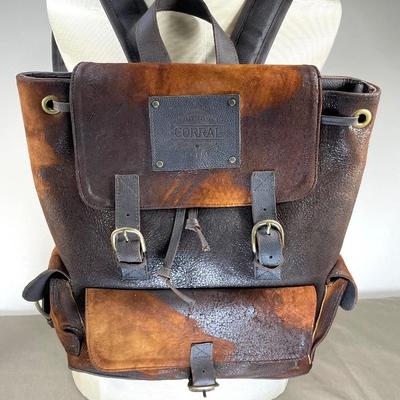 Corral Boots Leather Backpack New!