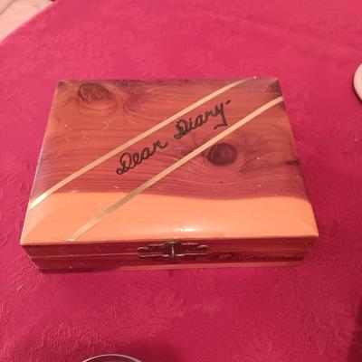 CLAY CANDLE HOLDERS, WOODEN HINGED BOXES, TIN BOX, SMALL BIBLE WITH WOODEN COVER