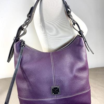 Dooney & Bourke Purple Pebble Leather Gracie Handbag New!