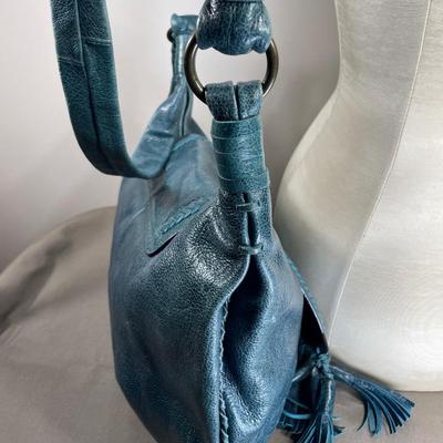 Jessica Simpson Teal Fringe Hobo Crossbody