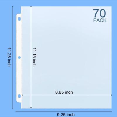 70Pack Sheet Protectors, Clear Heavy Duty Plastic Page Protectors for 3 Ring Binder, Top Loading Sheet Protectors 8.5 x 11” for Photo,...