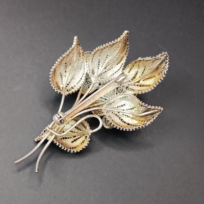 FILIGREE SILVER AND MOSAIC BROOCHES PLUS A FORSTNER BROOCH WATCH