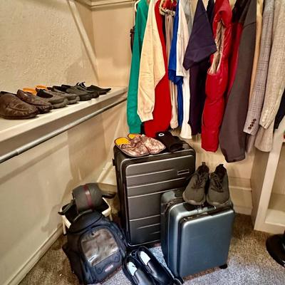 Mens's Closet Lot w/ suitcases