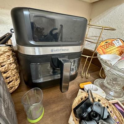 West Bend Air Fryer Lot w/ kitchen tools, wine stops and more