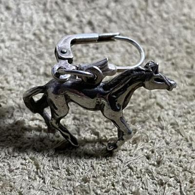 vintage SILVER DANGLE HORSE EARRINGS
