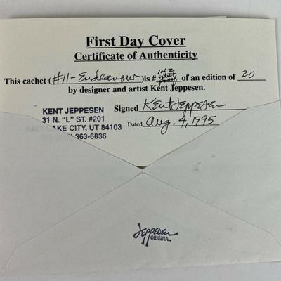 signed artist proof FDC CHALLENGER & ENDEAVOR SPACE SHUTTLES 1995 