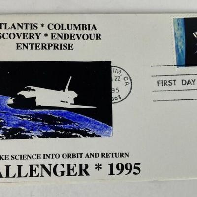 signed artist proof FDC CHALLENGER & ENDEAVOR SPACE SHUTTLES 1995 