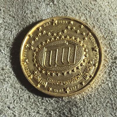 UNITED TRANSPORTATION RAILROAD UNION UTU COMMEMORATIVE MEDAL 1968