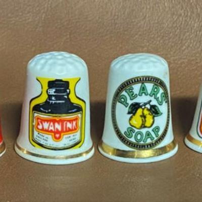 lot Fine Bone China Advertising Thimbles 