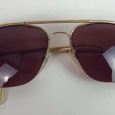 retro LOGO PARIS SEMI RIMLESS AVIATOR SUNGLASSES