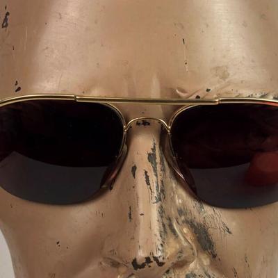 retro LOGO PARIS SEMI RIMLESS AVIATOR SUNGLASSES