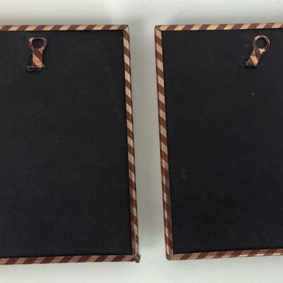 vintage COLORED SILHOUETTES 1940s pair