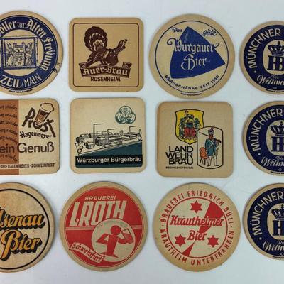 vintage GERMAN SWISS ADVERTISING BEER MATS COASTERS lot
