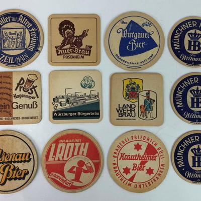 vintage GERMAN SWISS ADVERTISING BEER MATS COASTERS lot
