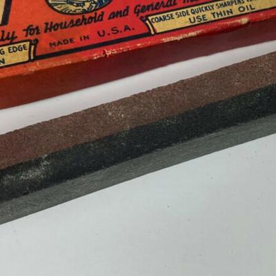 vintage CHAMPION COMBINATION OIL-STONE knife hone sharpener