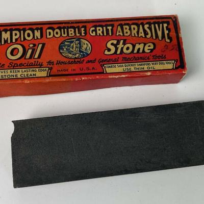 vintage CHAMPION COMBINATION OIL-STONE knife hone sharpener