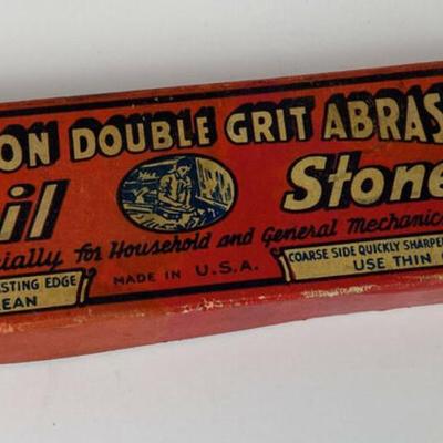 vintage CHAMPION COMBINATION OIL-STONE knife hone sharpener