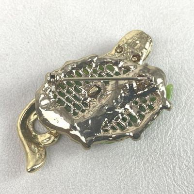 HATTIE CARNEGIE MERMAID BROOCH FAUX CORAL RHINESTONE 1960s