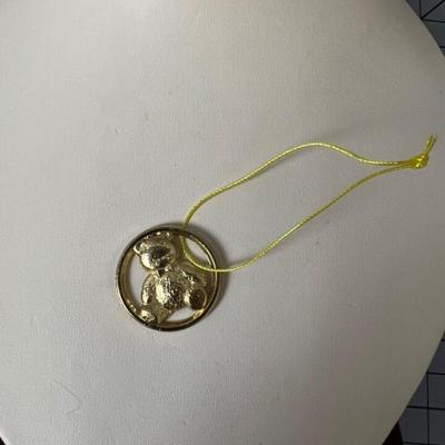 Vintage 1991 Sanrio Gold Tone Bear Pendant CharmHello Kitty