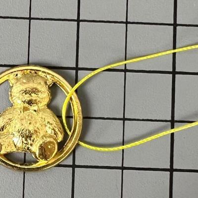 Vintage 1991 Sanrio Gold Tone Bear Pendant CharmHello Kitty