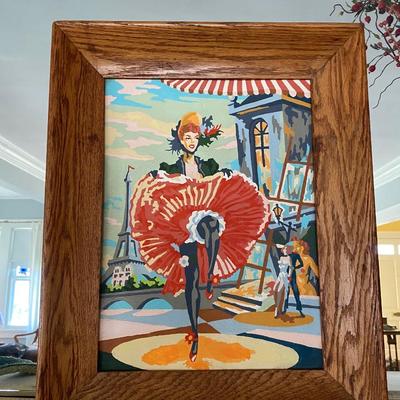 Vintage can can dancer paint by numbers painting