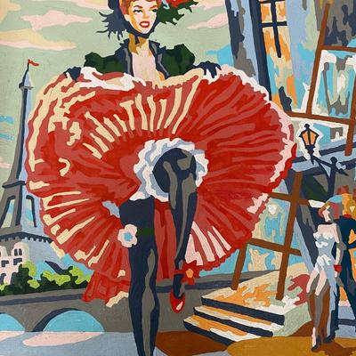 Vintage can can dancer paint by numbers painting