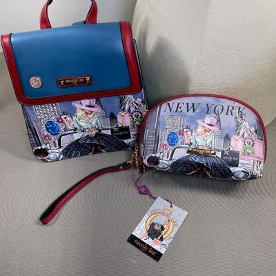Nicole Lee mini Backpack and cosmetic bag set NEW!
