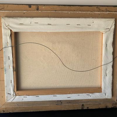 Large Oil On Canvas Signed Floral Art Gold Gilt Frame