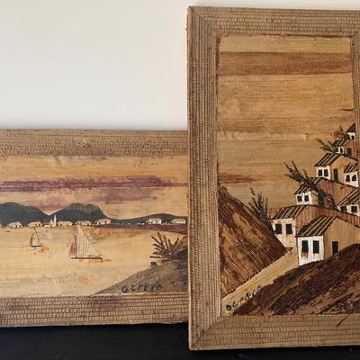 Joao Olibio Framed Vintage Veneer Art