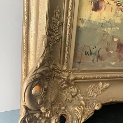 Vintage Oil On Canvas Signed J Van Dijck? Early Fancy Frame