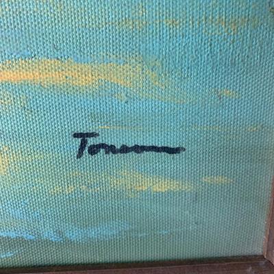 Signed Oil On Canvas Water Scene Framed