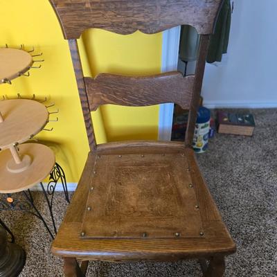 Leather and wood vintage chair