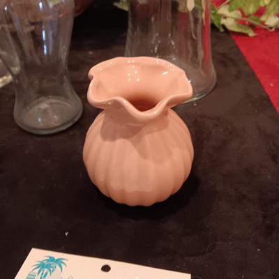 FAUX PLANT, FLOWER VASES AND PAINTED SAND DOLLAR FRIDGE MAGNETS