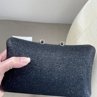 Black Shimmer hard case Clutch NEW!