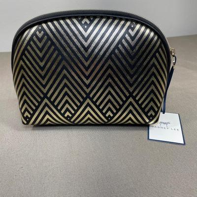 Gold/Black Zipper Cosmetic Bag NEW!