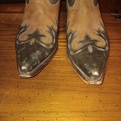 MEN'S CABORCA LEATHER WESTERN BOOTS SIZE 10