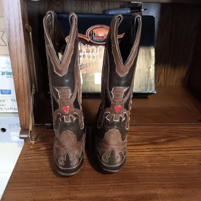 MEN'S CABORCA LEATHER WESTERN BOOTS SIZE 10