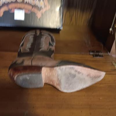 MEN'S CABORCA LEATHER WESTERN BOOTS SIZE 10