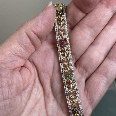Gold over Sterling Silver Link Bracelet