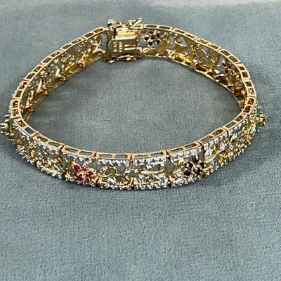 Gold over Sterling Silver Link Bracelet