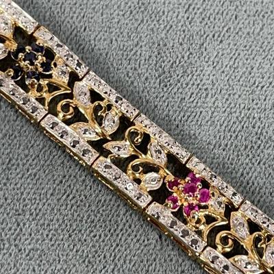 Gold over Sterling Silver Link Bracelet
