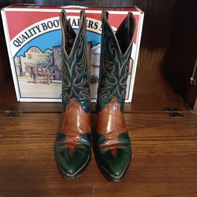 MEN'S JUSTIN LEATHER WESTERN BOOTS SIZE 10D