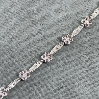Sterling Silver Pink CZ Bracelet