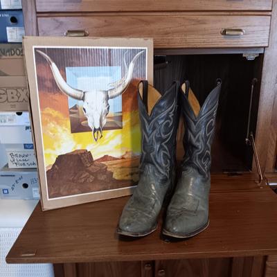 MEN'S ABILENE LEATHER WESTERN BOOTS SIZE 10D