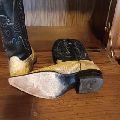 MEN'S CABORCA LEATHER WESTERN BOOTS SIZE 10D